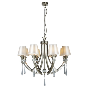 Sophia 8 Light Crystal Ceiling Light Satin Chrome